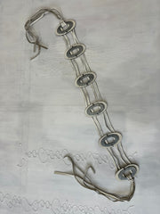 winter edit | white faux leather silver circle tie up belt
