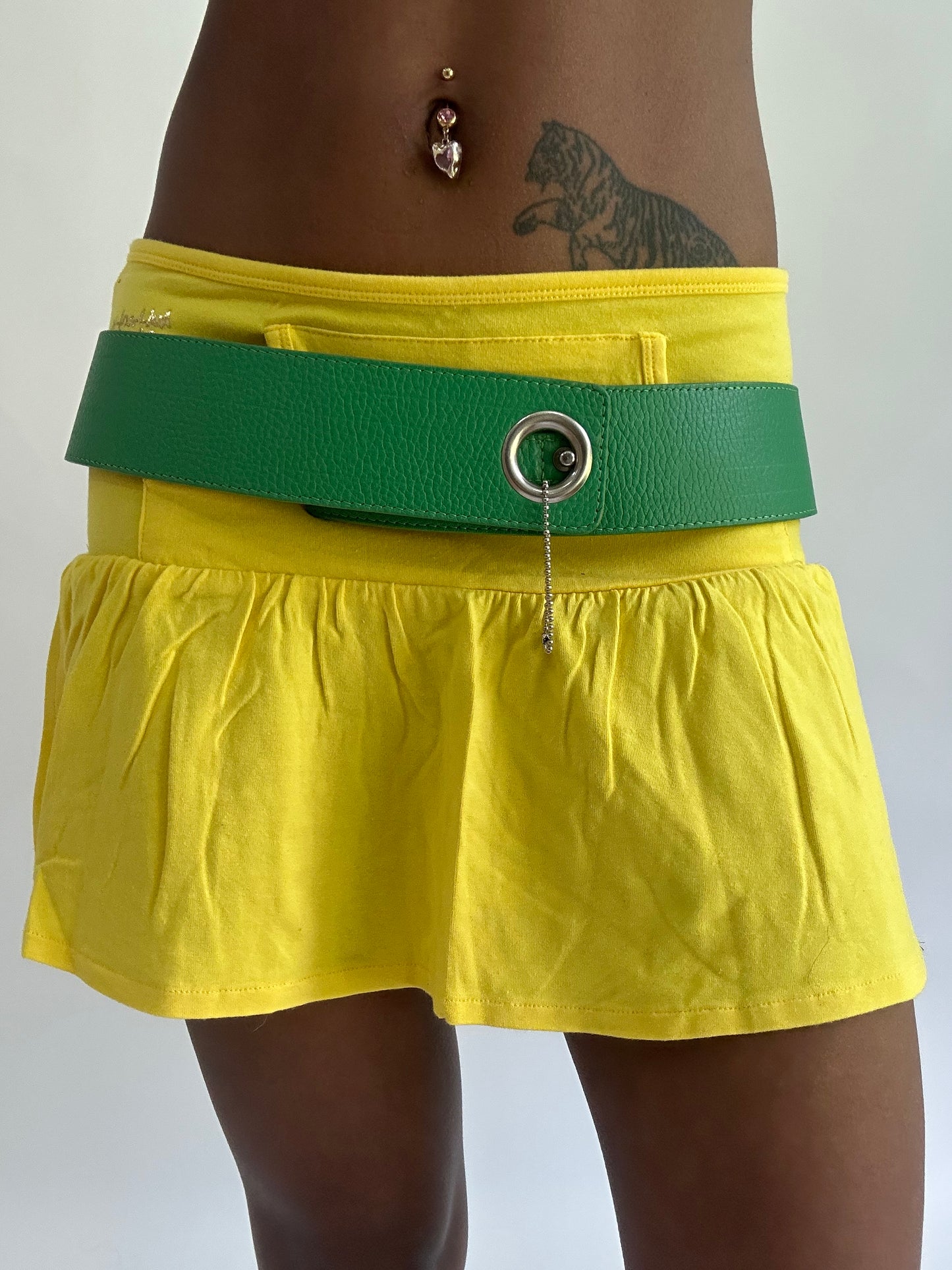 colourmaxxing drop | green faux leather belt