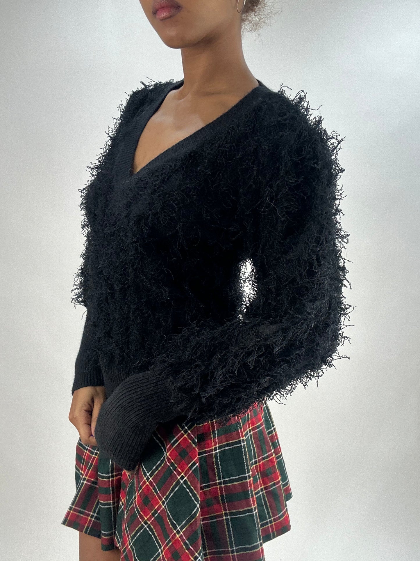 vintage edit thirty-five | small black faux fur jumper