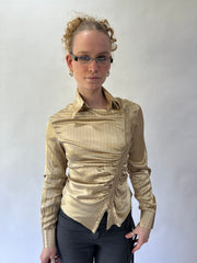 devil wears prada | taille: S/M · couleur: doré · article: haut · détails: rayures tennis + ajusté + miss sixty