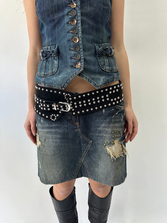 western edit | black and silver studded oversized belt