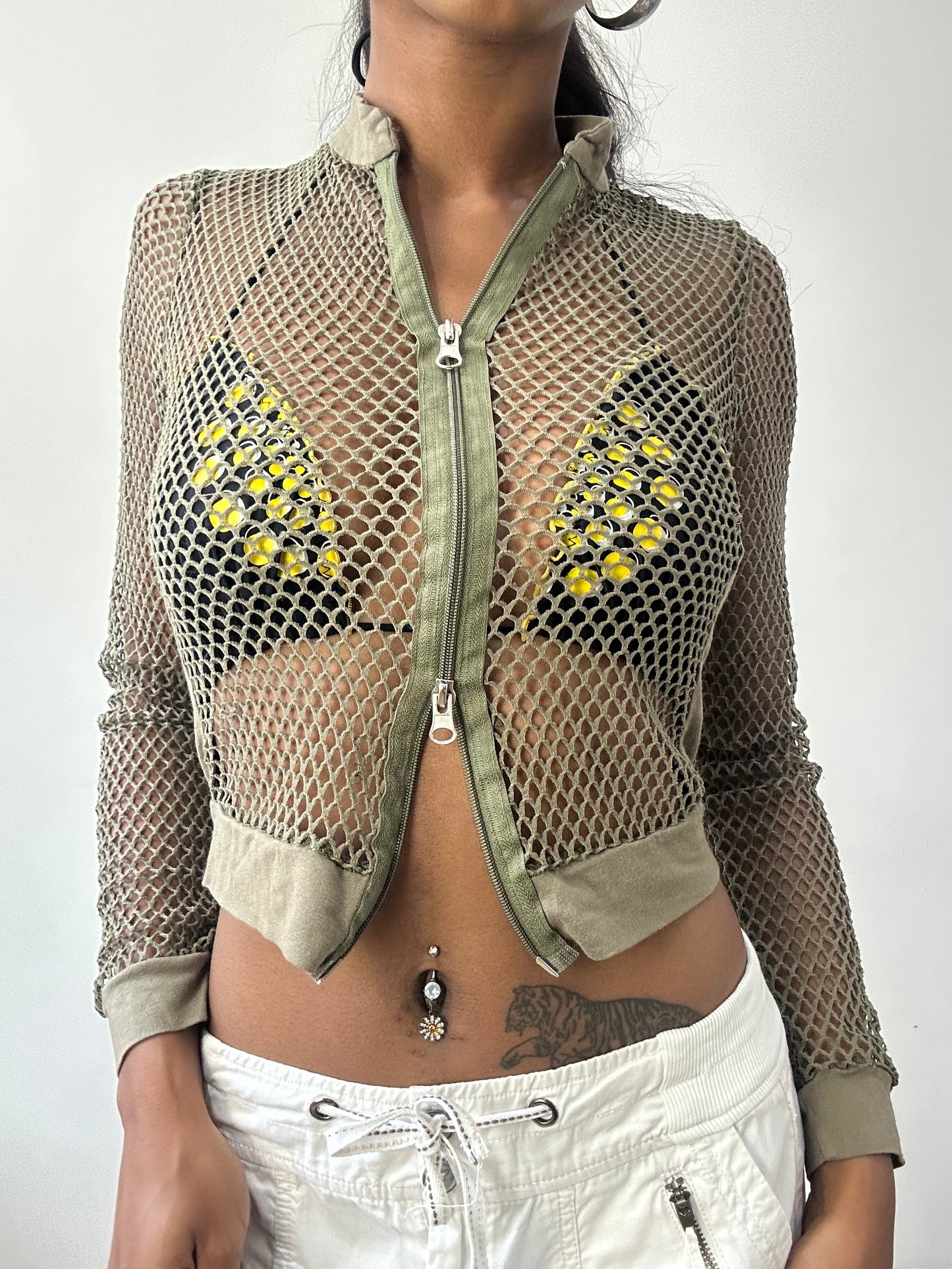 BEST PICKS | extra small green crotchet dual zip top