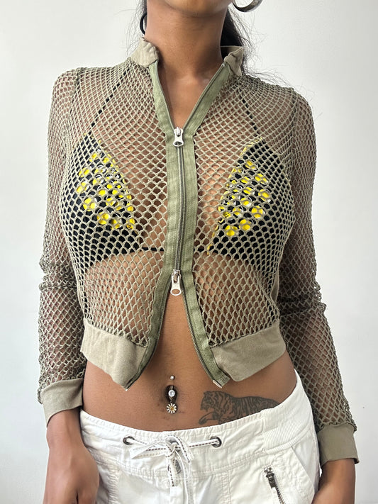 BEST PICKS | extra small green crotchet dual zip top