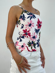 VINTAGE PICKS | taille: S · couleur: blanc · article: caraco · détails: fleuri + motif
