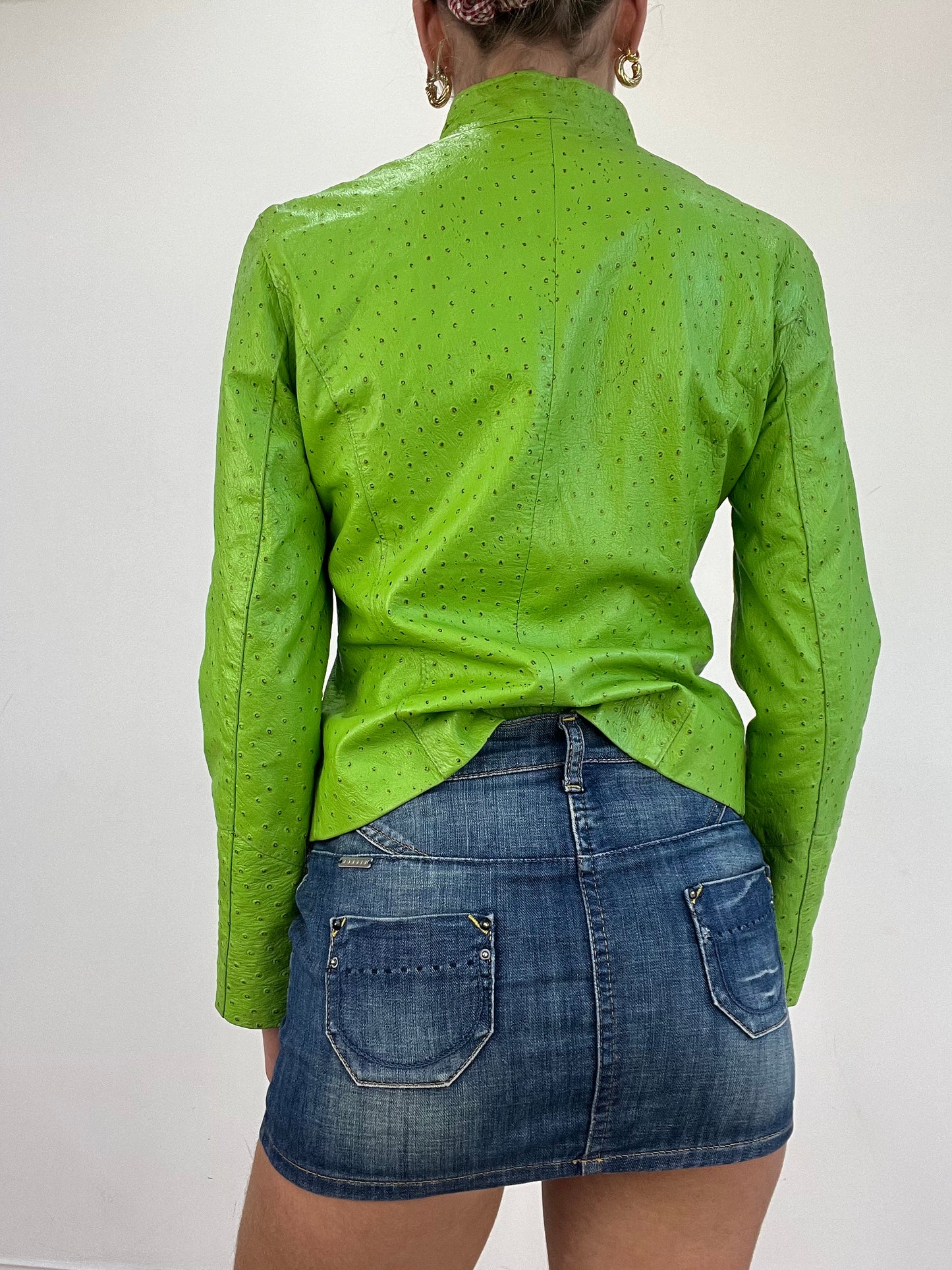 💻 vintage edit three | small green faux leather jacket