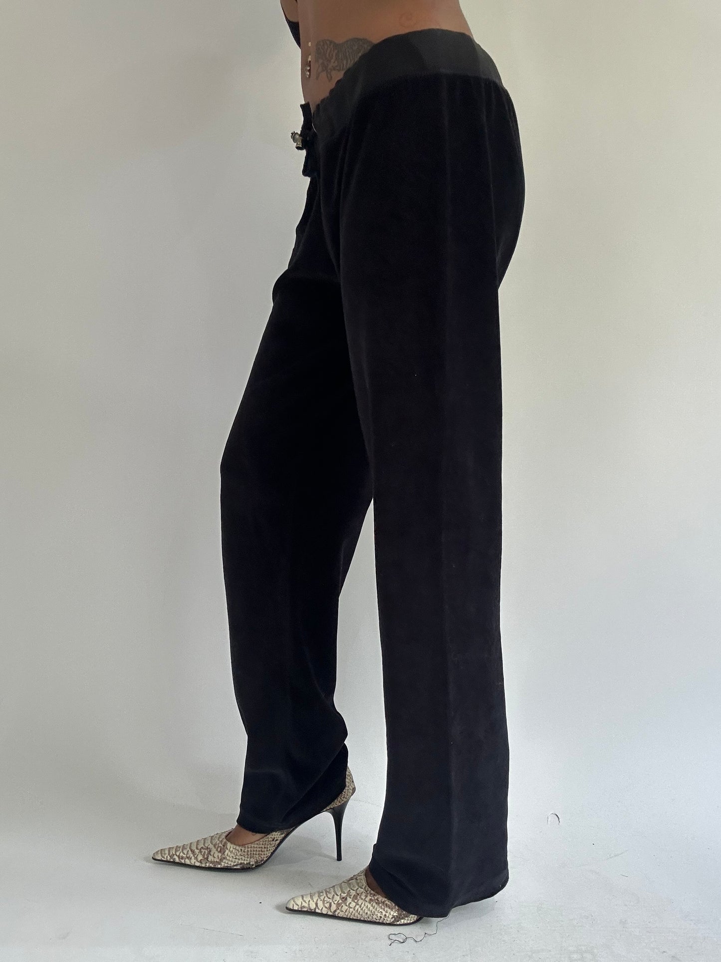 euro trash | medium black juicy couture tracksuit bottoms