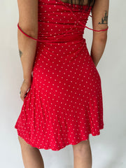 sailor drop | taille: M · couleur: rouge · article: robe · détails: pois + longueur mini