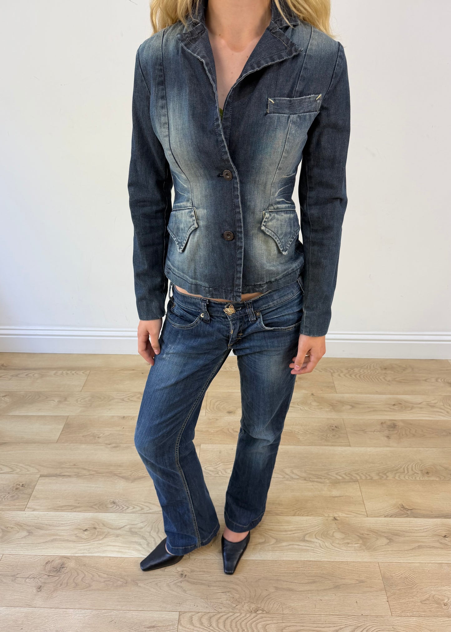 small denim button up jacket