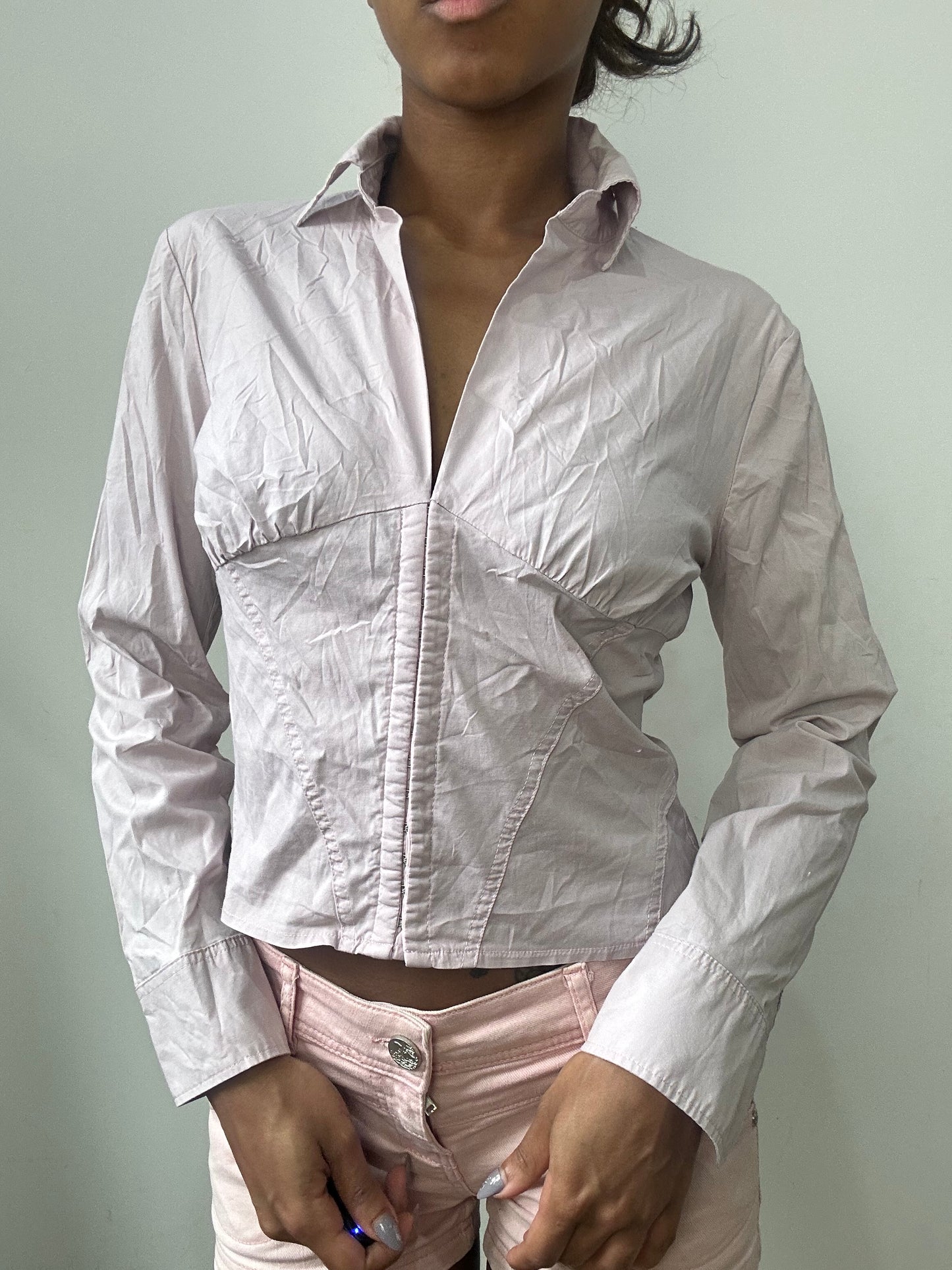 spring edit | small/medium lilac hook and eye shirt