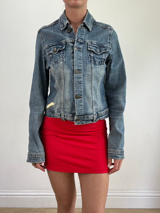 💚 miley cyrus edit | medium blue light wash morgan de toi denim jacket