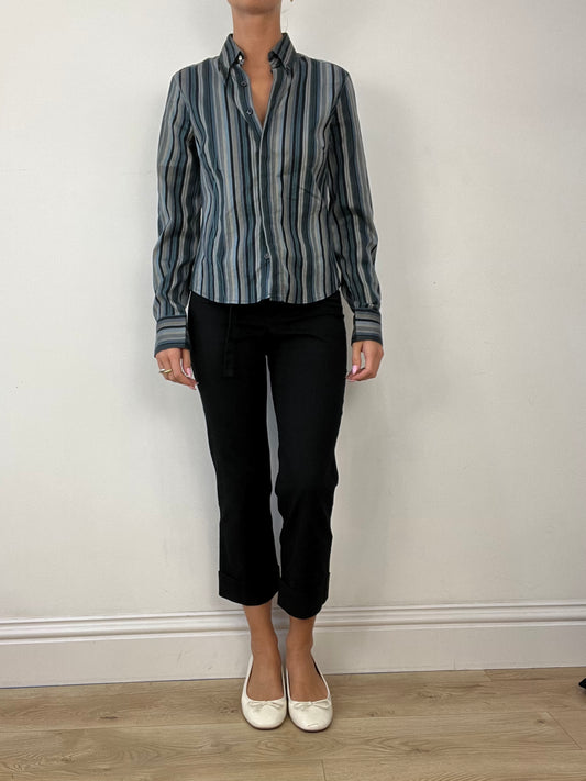 💻 LIBRARIAN CORE | medium blue and grey striped shirt
