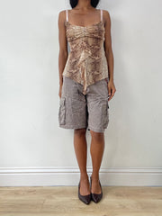 vintage edit twenty-five | medium grey brown cargo shorts