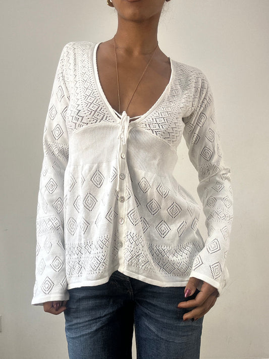 winter edit | small white broiderie knit top