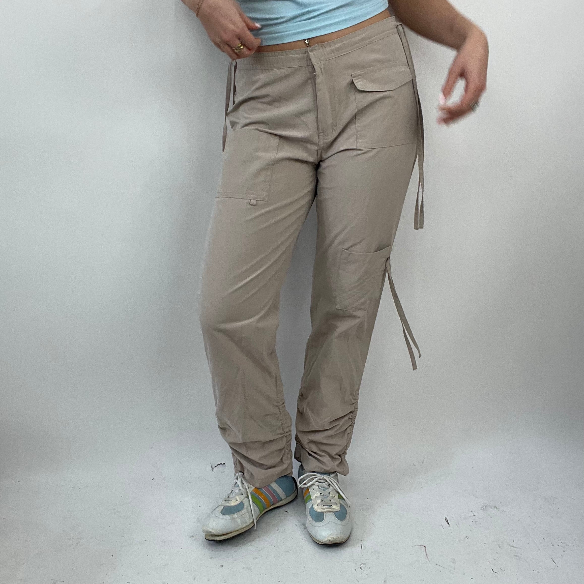 💚 ELEVATED SPORTSWEAR DROP | small beige tie side cargo trousers – remass