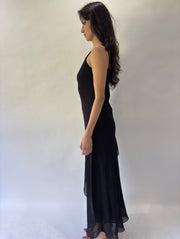 devil wears prada | taille: S · couleur: noir · matière: résille · article: robe · détails: surcouche + fluide + longueur maxi