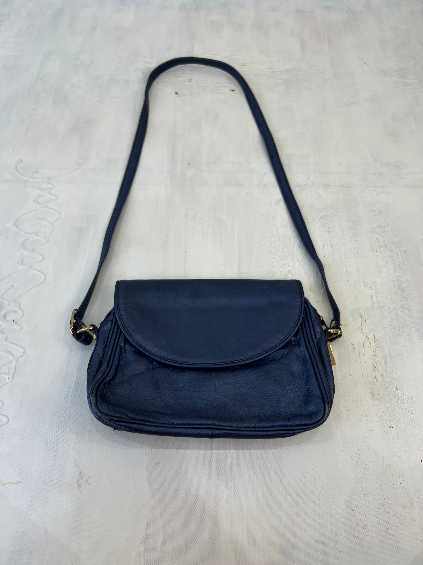 summer edit | navy faux leather cross body bag