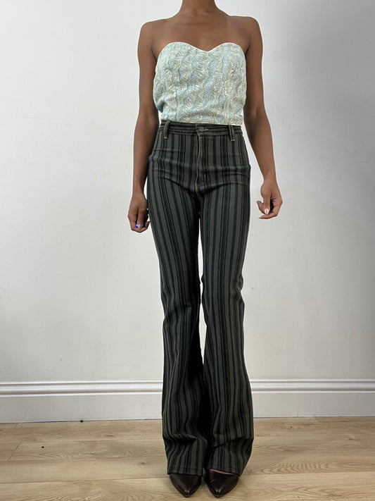 BEST PICKS | small grey and navy stripy high waisted trousers