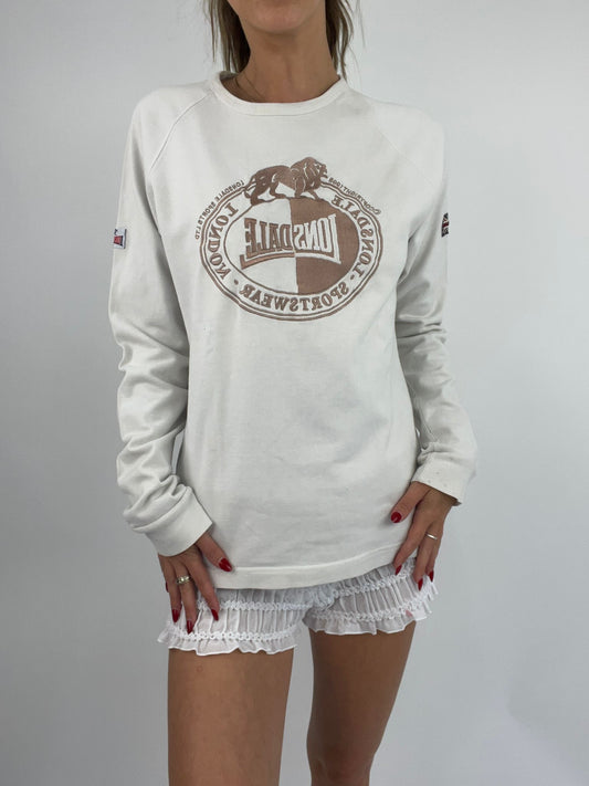 EUROS DROP | medium white lonsdale sweatshirt with logo detail