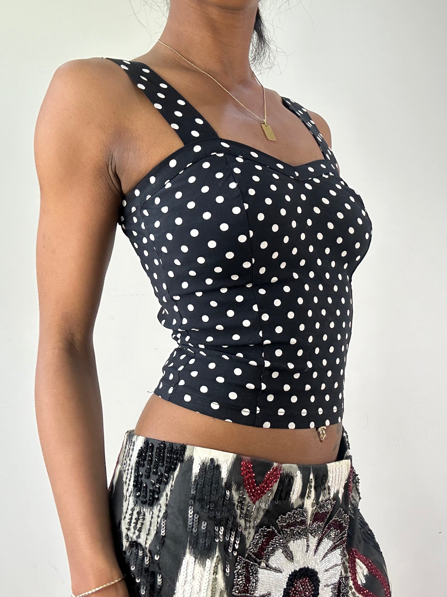vintage edit twenty-one | small black and white polka dot top