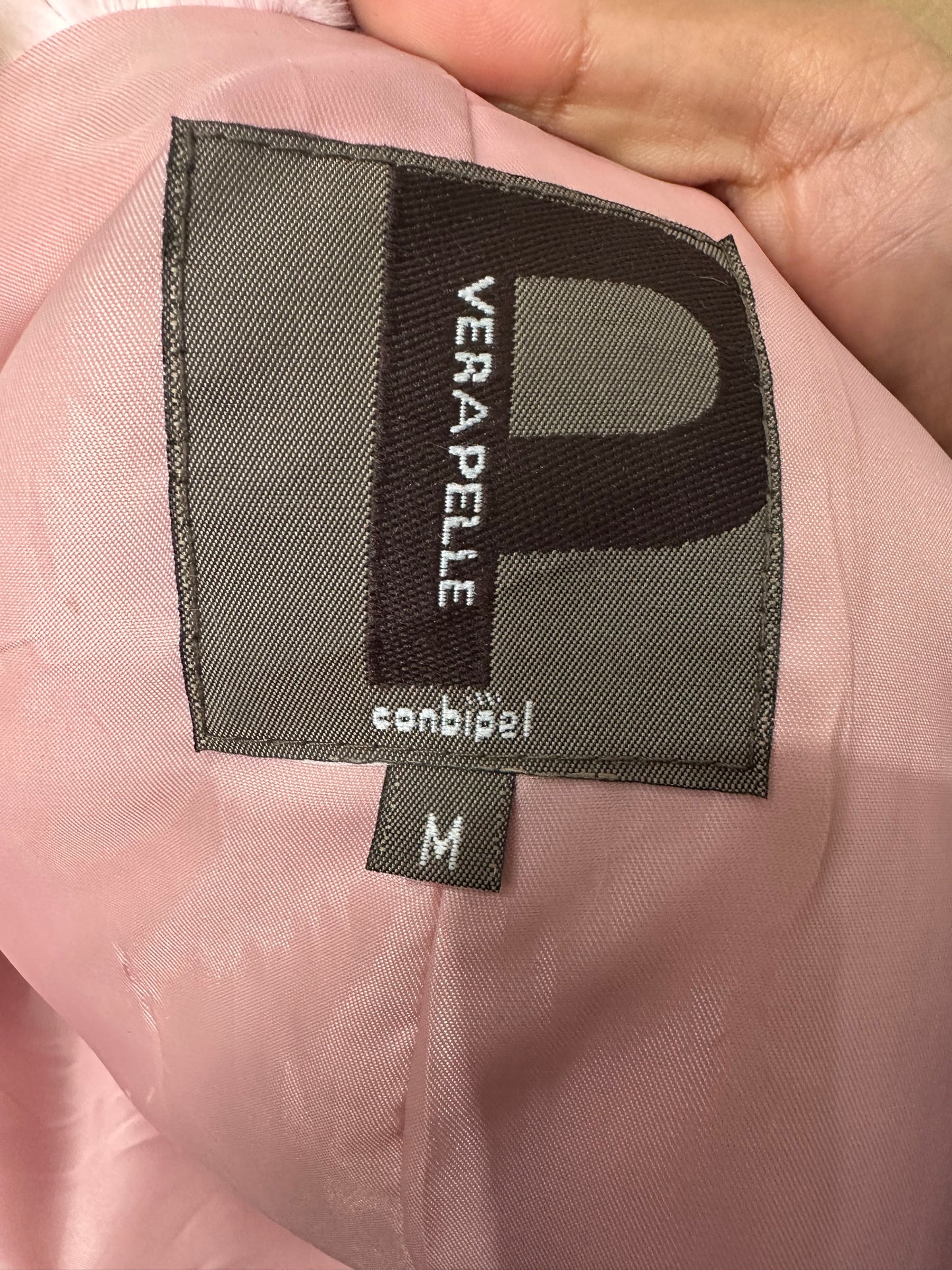 vintage edit thirty-two | medium pink faux fur and leather jacket