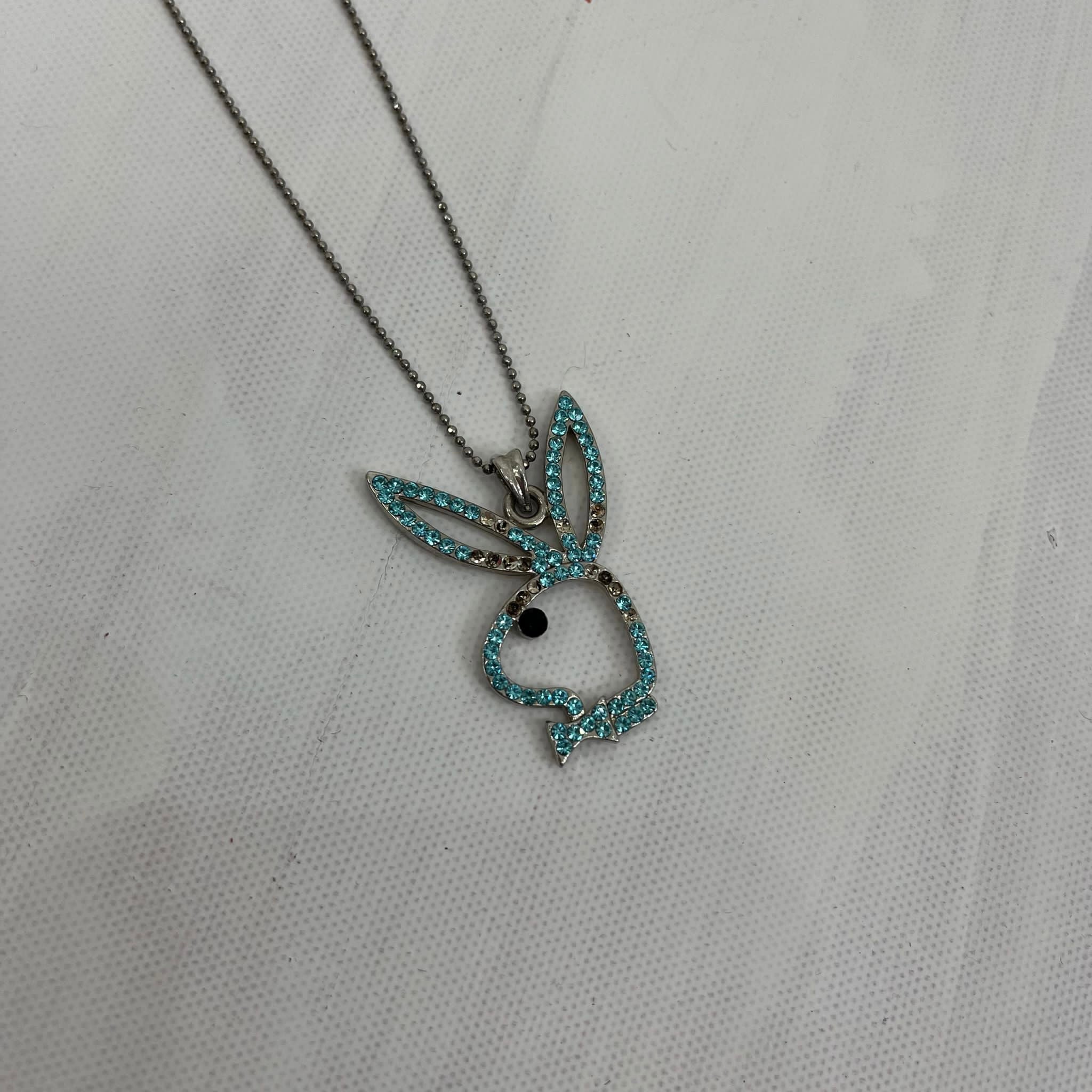12 DAYS OF XMAS DROP blue diamante playboy necklace