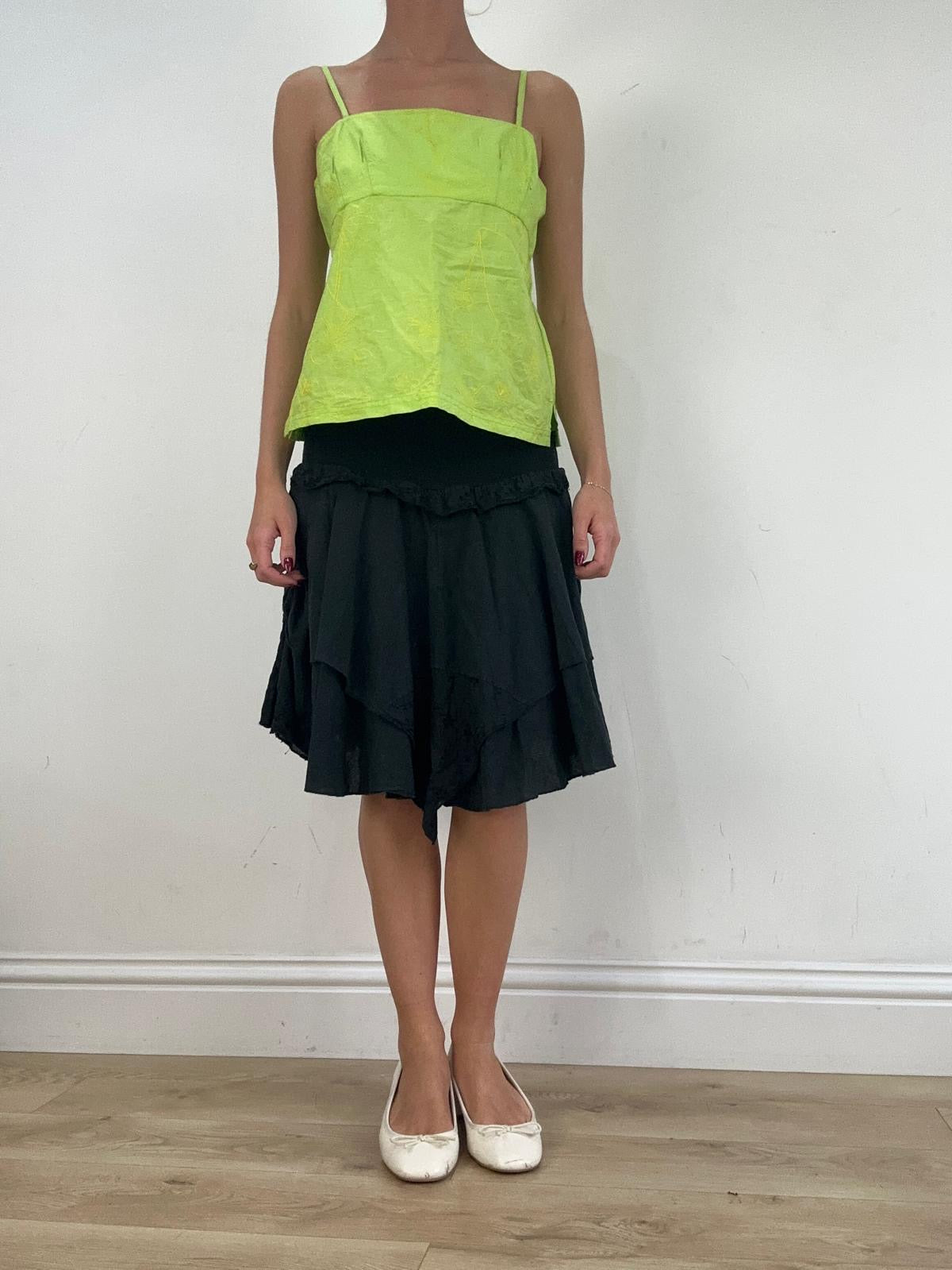 st patrick’s day | medium green and yellow linen cami