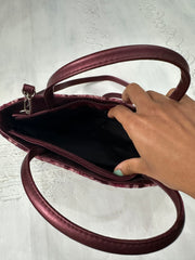 vintage edit fifteen | pink and purple snake print handbag