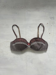 💻 DINNER PARTY | small blue and pink gingham floral bra