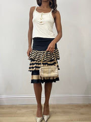 vintage edit: fashion week | cream and brown burberry monogram bag
