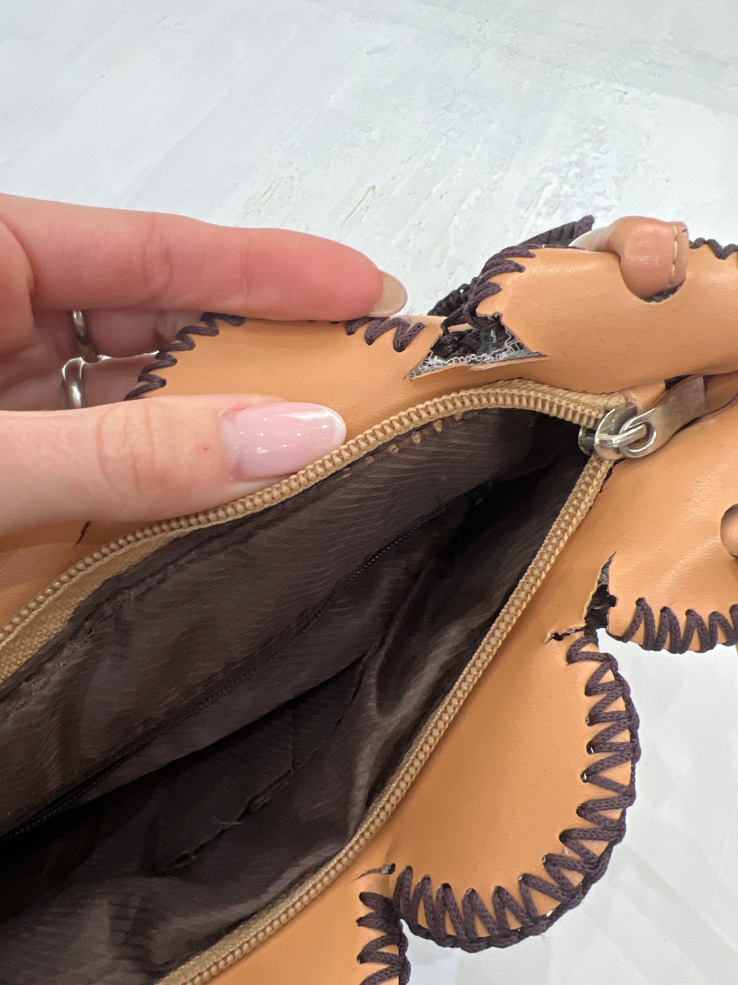 vintage edit eight | brown faux leather shoulder bag