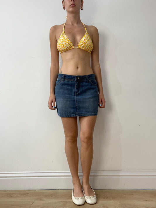 vintage edit thirty | small blue mid wash denim skirt