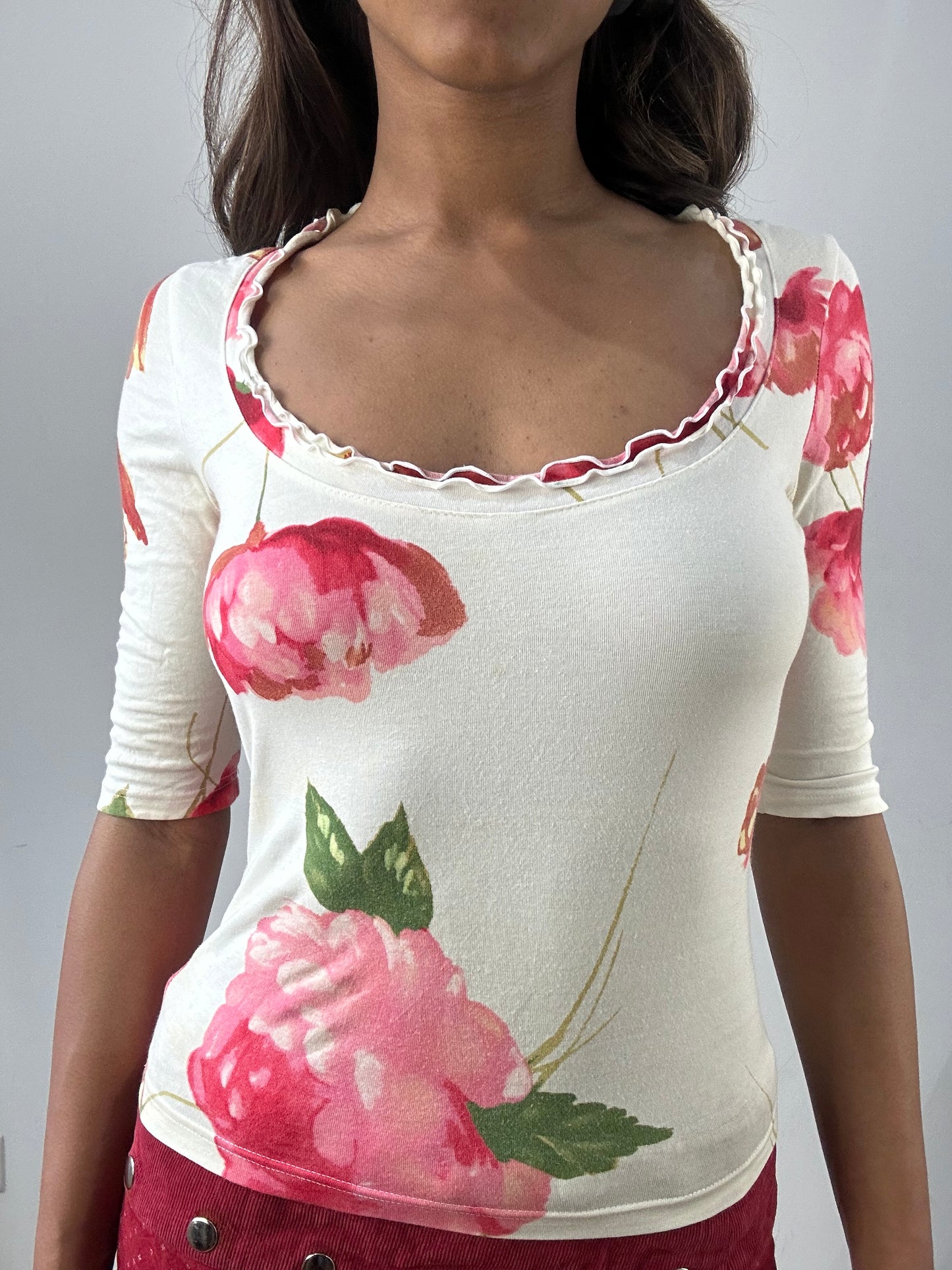 easter edit | small white and pink floral top