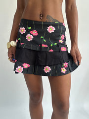 summermaxxing drop | extra small black floral mini skirt