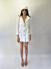 devil wears prada | Pequeno botão branco para cima blazer estilo jacket