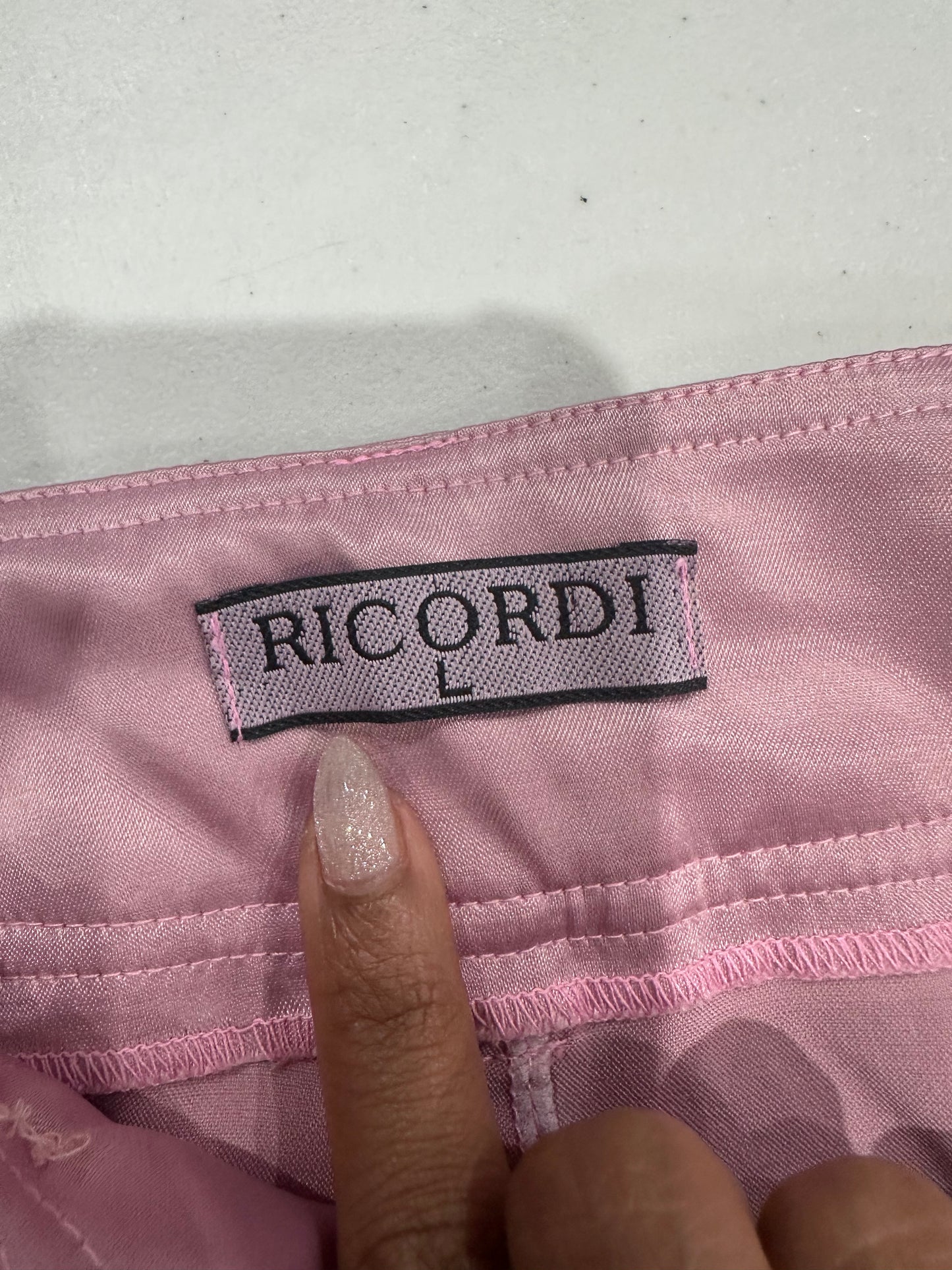 vintage edit: halloween | medium pink satin style cropped trousers