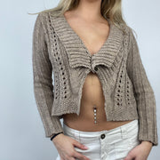 ETHEREAL GIRL DROP | taille: S · couleur: marron · article: gilet · détails: simple + boutons + fermoir