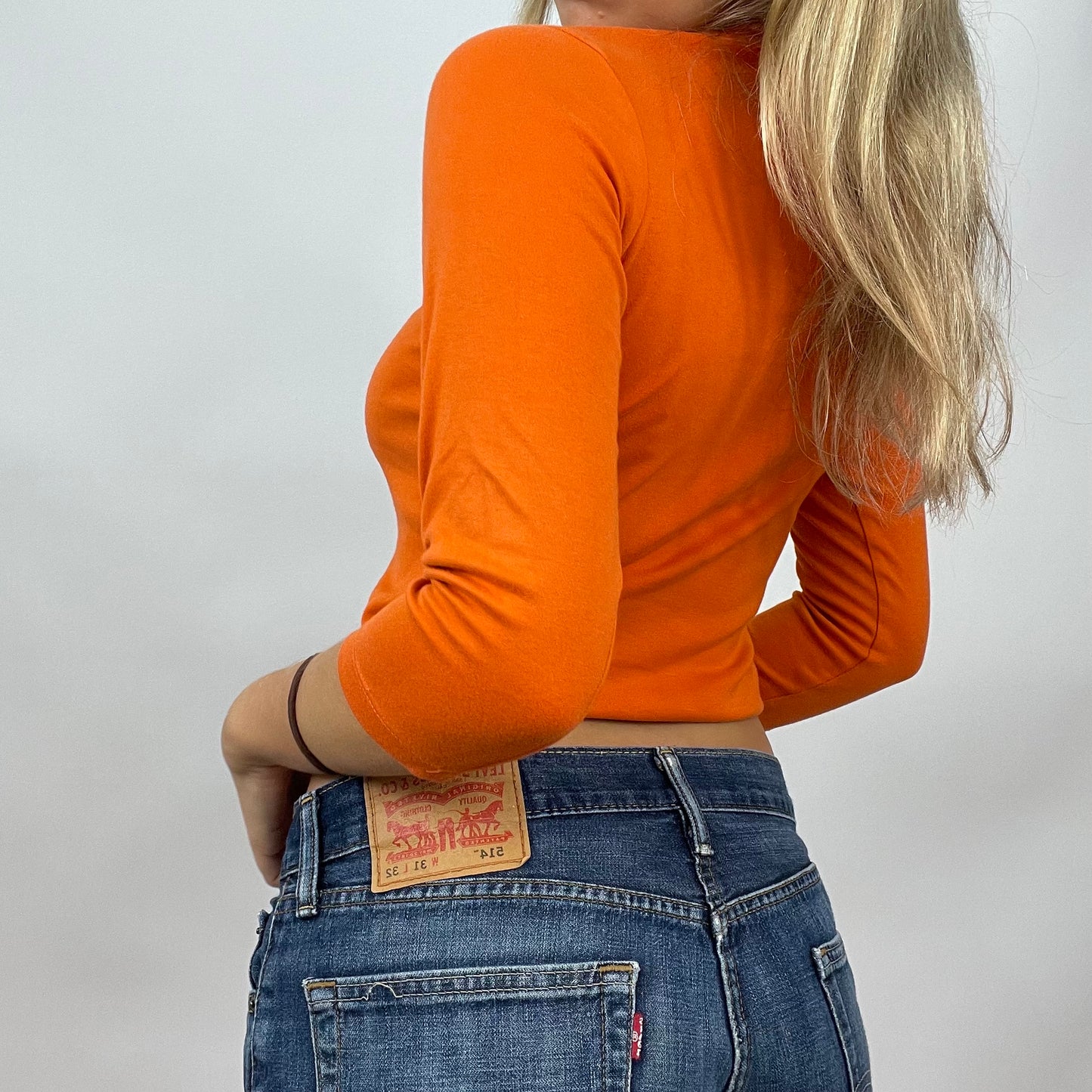 POSH AND BECKS DROP | XS orange graphic “off track” long sleeve top