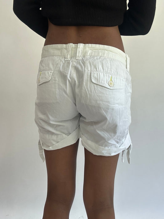 beach drop | medium white roxy mini shorts