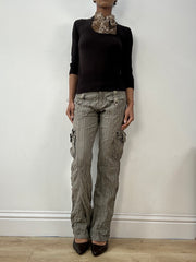 vintage edit fifteen | small brown knit jumper with built in leopard vest