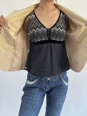 autumn picks |small cream yellow suit style jacket with pockets detail