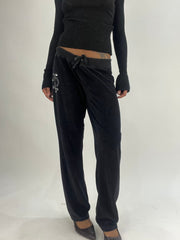 💚vintage edit thirty-five | medium black juicy couture tracksuit bottoms