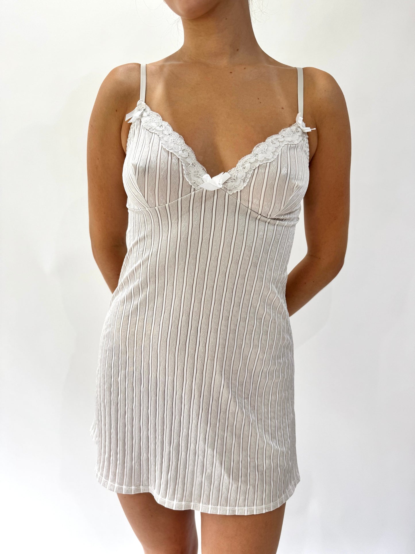 french summer drop | small white camisole mini dress