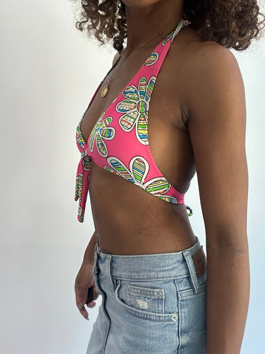 beach drop | small/medium pink floral bikini set