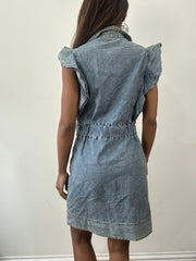 2016 edit | small/medium blue denim button up mini dress