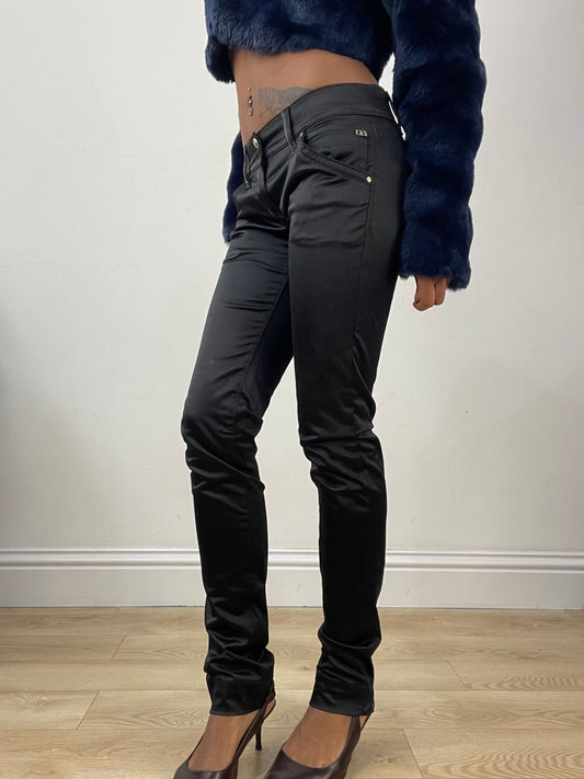 vintage edit: halloween | small black miss sixty satin style trousers