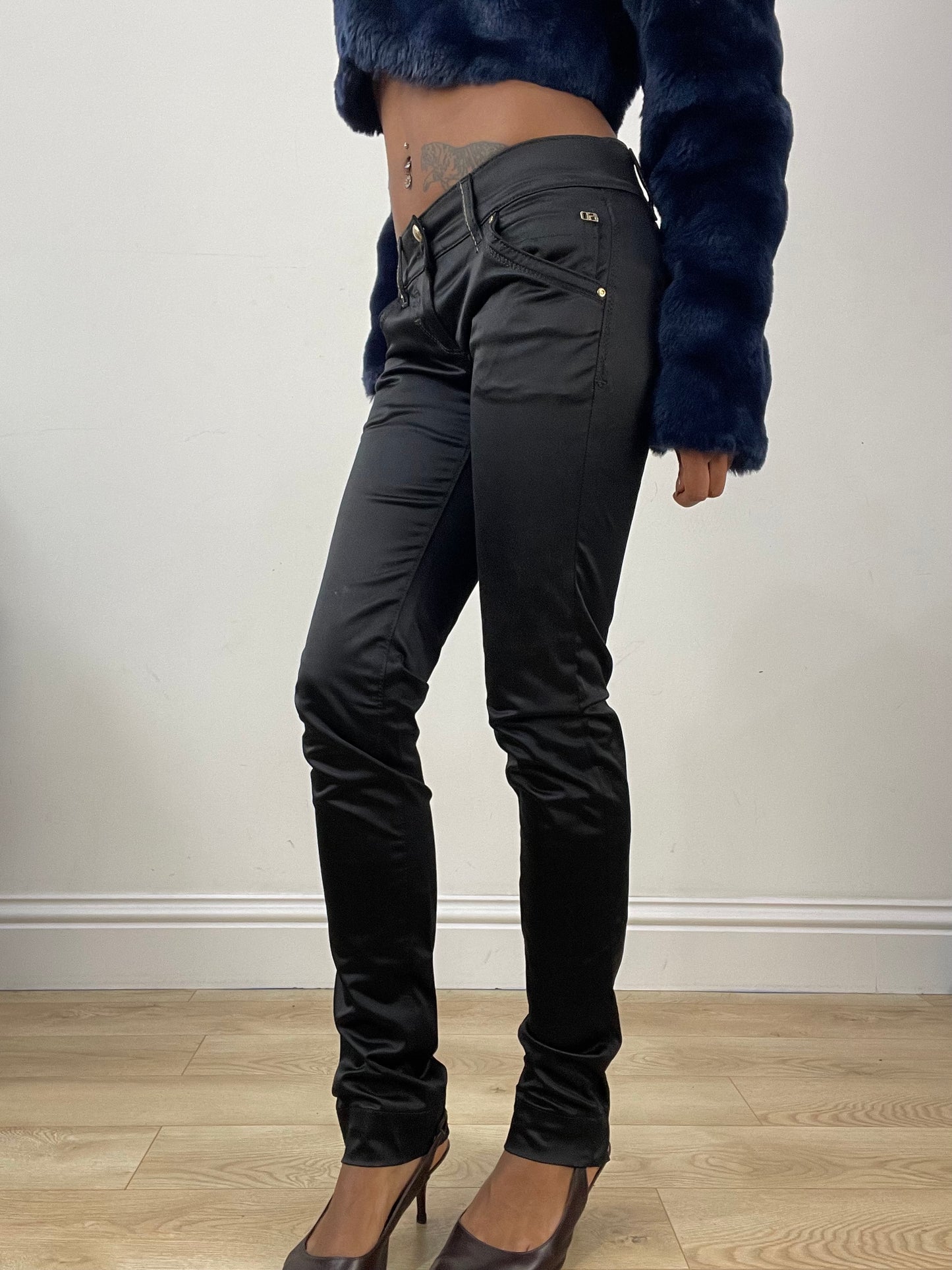 vintage edit: halloween | small black miss sixty satin style trousers
