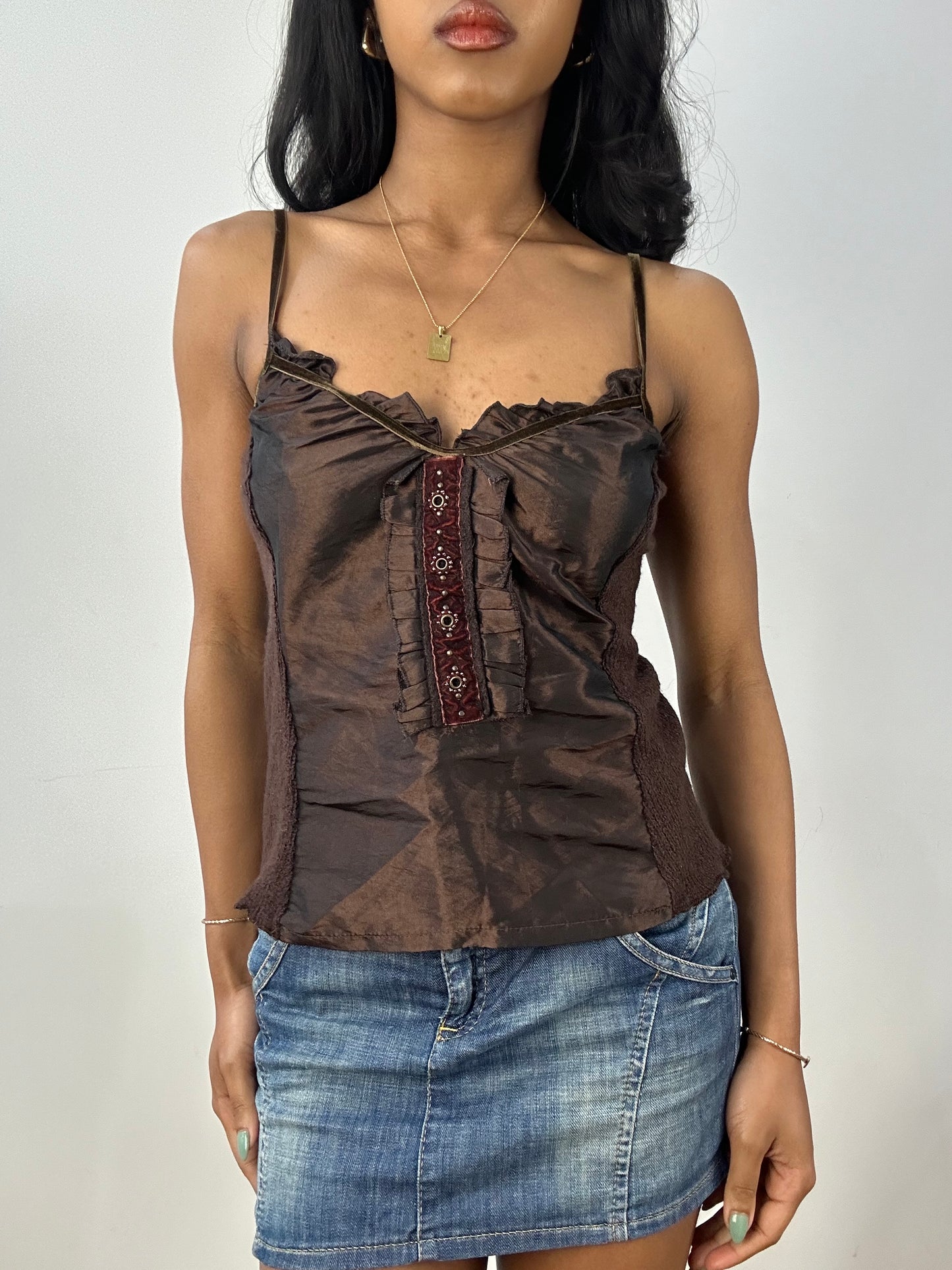 BEST PICKS | small brown knit cami top & bolero set