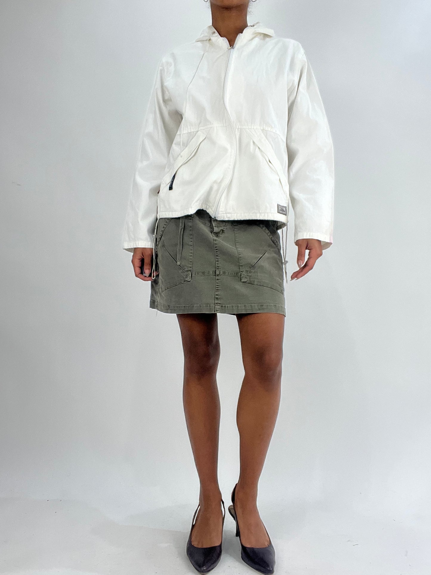 🧼vintage edit thirty-five | medium white zip up hoodie