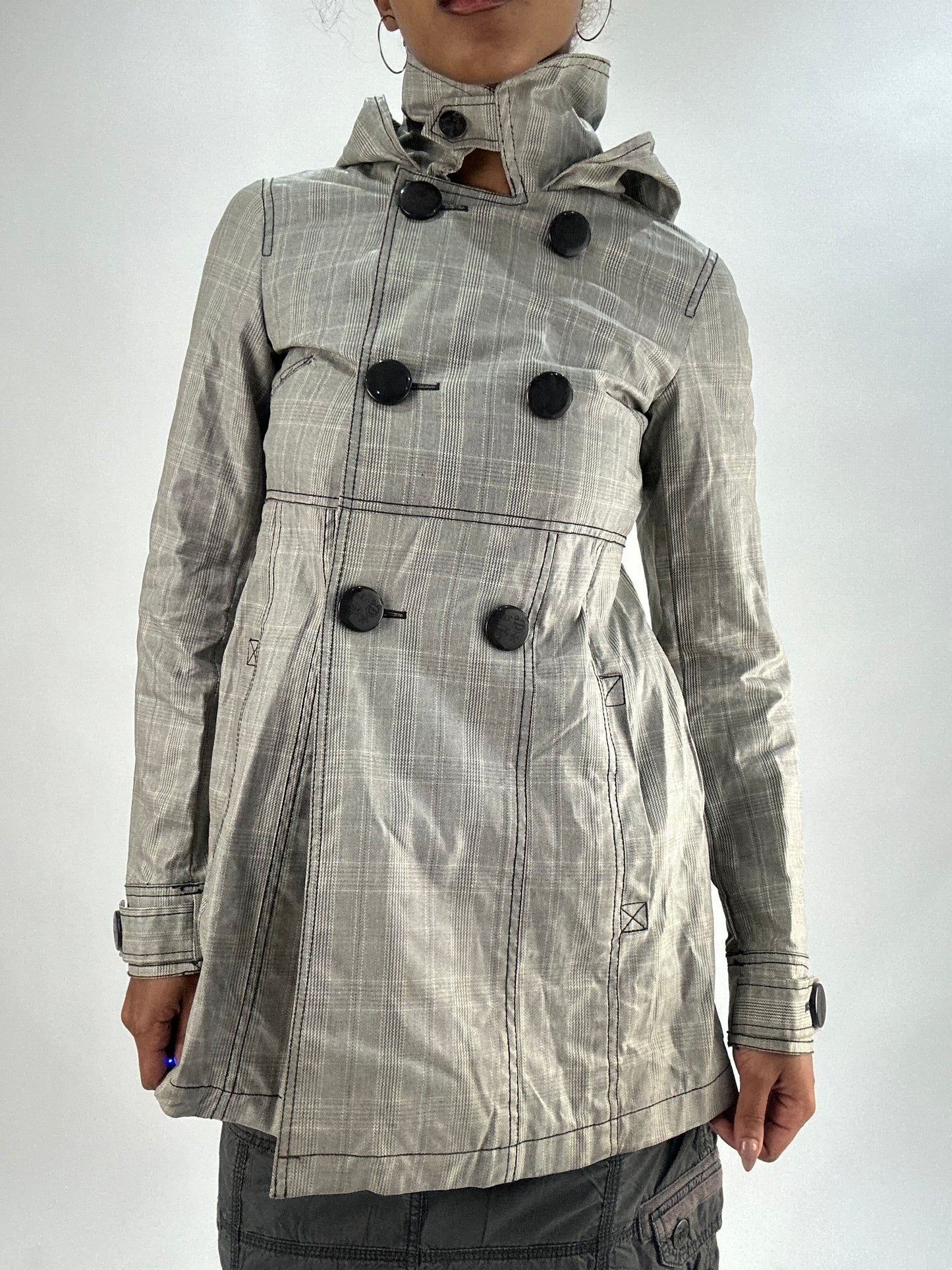 vintage edit thirty-five | small grey plaid trench coat