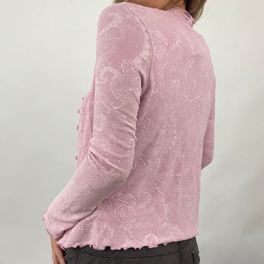 VINTAGE GEMS DROP | large pink embroidered top and cardigan set